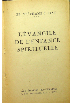 L'Evangile De L'Enfance Spirituelle