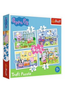 Puzzle 4w1 Wspomnienia z wakacji Peppa Pig