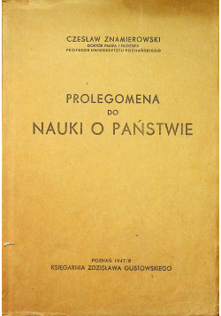 Prolegomena do nauki o państwie Około 1948 r.