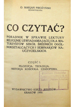 Co czytać 1930 r