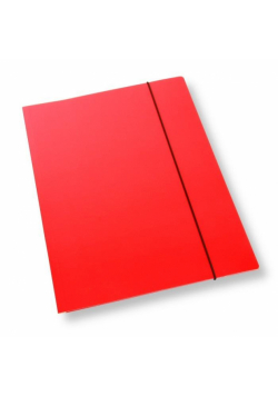 Teczka A4 z gumką lakier czerwona 350gsm (10szt)
