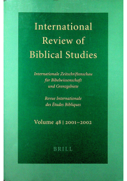 International review of Biblical Studies Volume 48