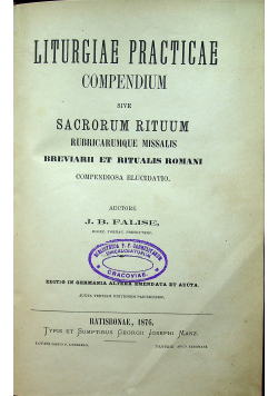 Liturgiae practicae compendium 1876 r
