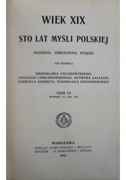 Wiek XIX Sto lat myśli polskiej Tom VI 1911 r.
