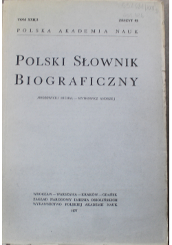 Polski słowniik biograficzny tom XXII/2 zeszyt 93