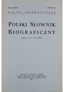 Polski słownik biograficzny Zeszyt 138