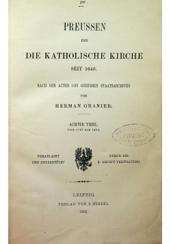 Preussen und die katholische kirche 1902 r.