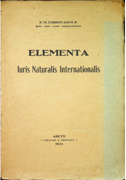 Elementa Iuris Naturalis Internationalis 1924 r