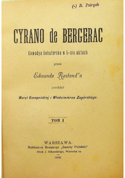 Cyrano de Bergrac Tom I 1898 r.