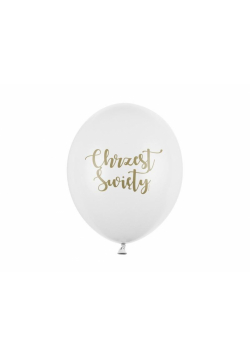Balony 30cm Chrzest Święty Pastel Pure White 50szt