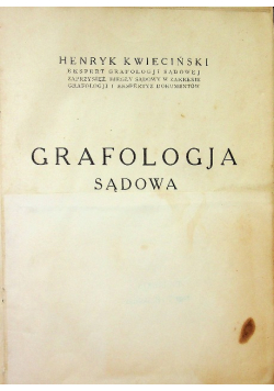 Grafologja sądowa, 1934 r.