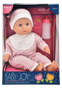 Dolls World Lalka Baby Joy 38cm ubranko w paski