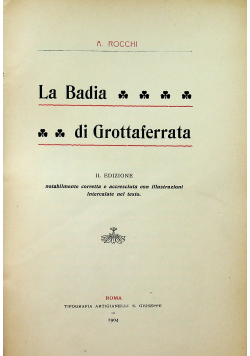 La Badia di Grottaferrata 1904