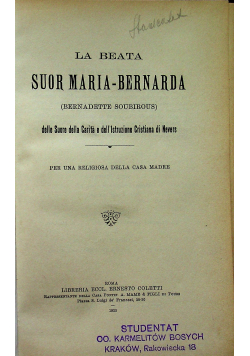 Sour Maria Bernarda 1925 r