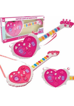Gitara interaktywna dla dzieci różowa