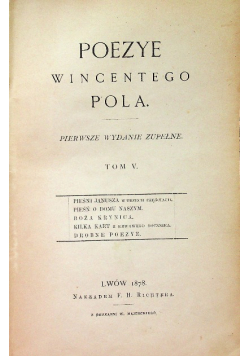 Poezye Wincentego Pola Tom 5, 1859 r.