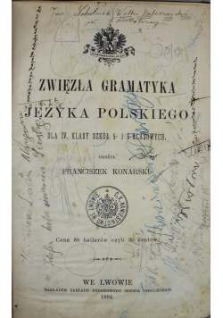 Zwięzła gramatyka języka polskiego 1894 r.
