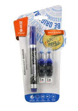 Marker permanentny + 2 ampułki niebieski MemoBe
