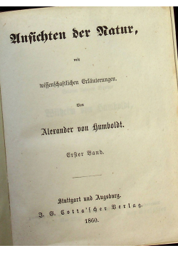 Anfichten der natur 1860 r.