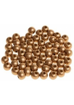 Koraliki drewniane do nawlekania złote 10mm 60szt