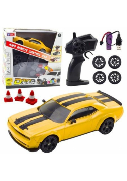 Auto sportowe RC z wymiennymi kołami żółte