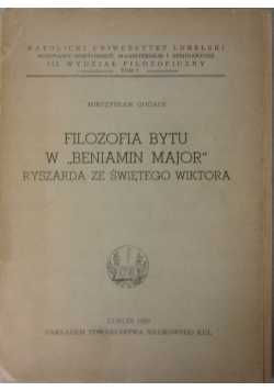 Filozofia bytu w Beniamin Major