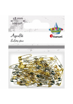 Agrafki metalowe 5x18mm 100szt złote srebrne