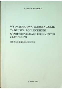 Wydawnictwa Warszawskie Tadeusz Podleckiego plus dedykacja Hombek