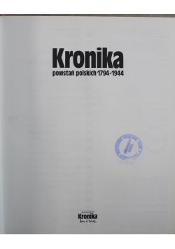 Kronika powstań polskich 1794 do 1944