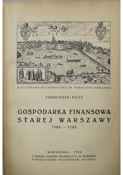 Gospodarka finansowa starej Warszawy 1939 r.