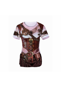 Koszulka z nadrukiem Steampunk Lady rozm. L