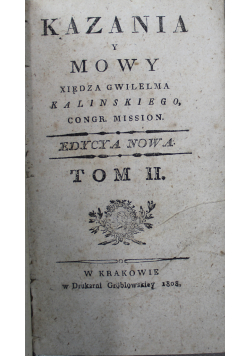 Kazania y mowy Tom II 1808 r.