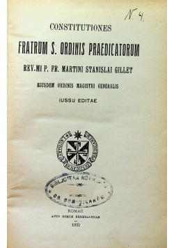 Constitutiones Fratrum S Ordinis Praedicatorum 1932r