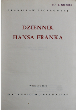 Dziennik Hansa Franka Wydanie I