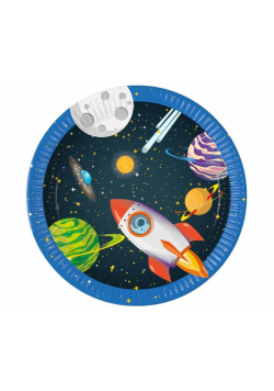 Talerzyki papierowe Rocket Space 23cm 8szt