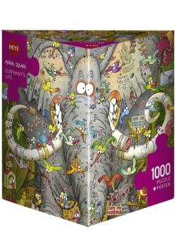 Puzzle 1000 Życie słonia (Puzzle+plakat)