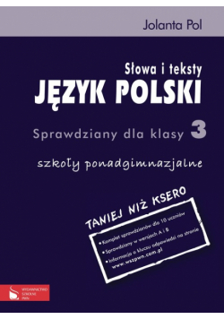 Język polski Słowa i teksty 3 Sprawdziany