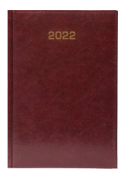Kalendarz 2022 Dzienny A5 Baladek bordo ANIEW