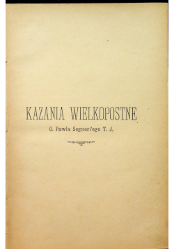 Kazania Wielkopostne 1902 r