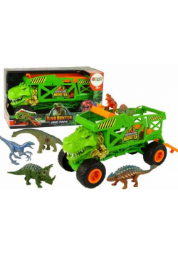 Zestaw auto transporter zielony dinozaur