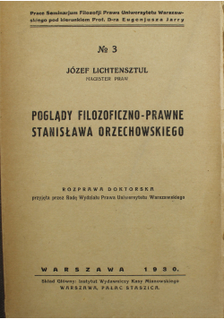 Poglądy filozoficzno prawne Stanisława Orzechowskiego