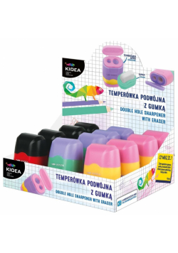 Temperówka podwójna z gumką (12szt) KIDEA