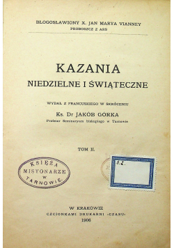 Kazania niedzielne i świąteczne tom 2 1906 r.