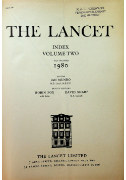 The Lancet Index Volume Two