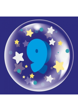 Balon 45cm dla chłopca cyfra 9 TUBAN