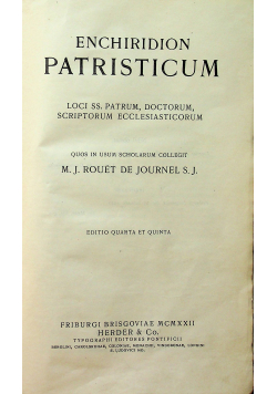 Enchiridion Patristicum 1922r.