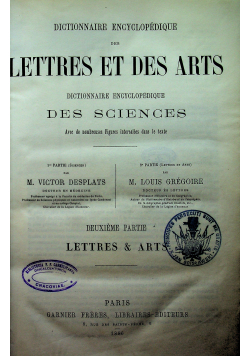 Dictionnaire encyclopedique des lettres et des arts 1886 r.