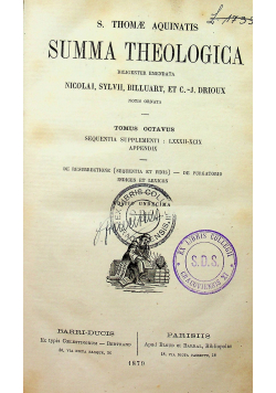 Summa Theologica Tom 8 1879 r.
