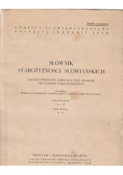 Słownik starożytności słowiańskich tom 1, Część 1