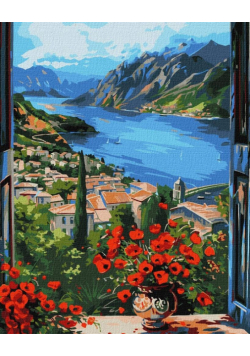 Malowanie po numerach - Przystań w górach 40x50cm